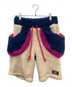 NATAL DESIGNネイタルデザイン）の古着「ボアハーフパンツ」｜ベージュ×ネイビー