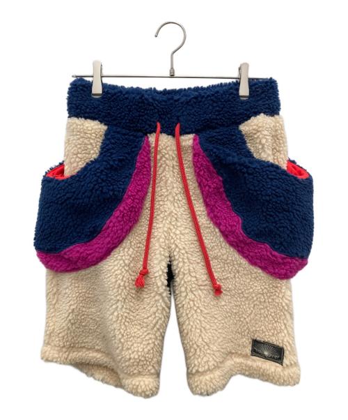 NATAL DESIGN（ネイタルデザイン）NATAL DESIGN (ネイタルデザイン) ボアハーフパンツ ベージュ×ネイビー サイズ:Sの古着・服飾アイテム