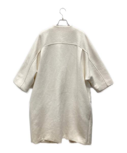 MERAKI（メラキ）meraki (メラキ) ウールコクーンロングコート ホワイト サイズ:Sの古着・服飾アイテム