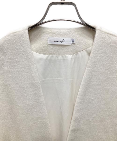 MERAKI（メラキ）meraki (メラキ) ウールコクーンロングコート ホワイト サイズ:Sの古着・服飾アイテム