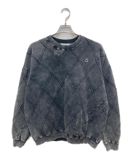 NOMARHYTHM TEXTILE（ノーマリズムテキスタイル）NOMARHYTHM TEXTILE (ノーマリズムテキスタイル) Hand Dye Diamond Twist Sweat ブラック サイズ:XLの古着・服飾アイテム