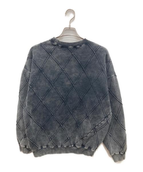 NOMARHYTHM TEXTILE（ノーマリズムテキスタイル）NOMARHYTHM TEXTILE (ノーマリズムテキスタイル) Hand Dye Diamond Twist Sweat ブラック サイズ:XLの古着・服飾アイテム