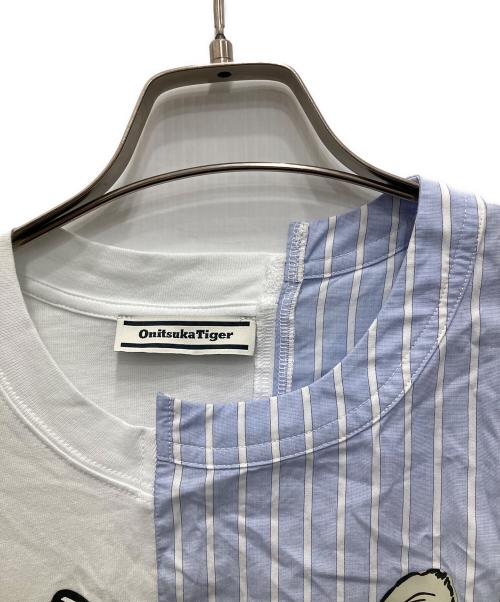 Onitsuka Tiger（オニツカタイガー）Onitsuka Tiger (オニツカタイガー) GRAPHIC TEE ホワイト×ブルー サイズ:Mの古着・服飾アイテム