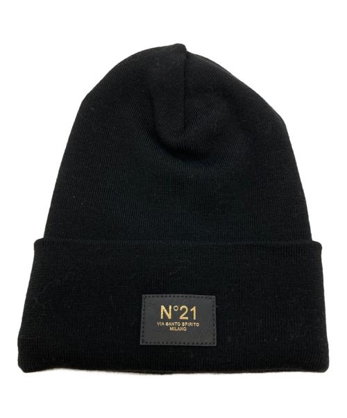 N°21（ヌメロヴェントゥーノ）N°21 (ヌメロヴェントゥーノ) ニット帽 ブラックの古着・服飾アイテム