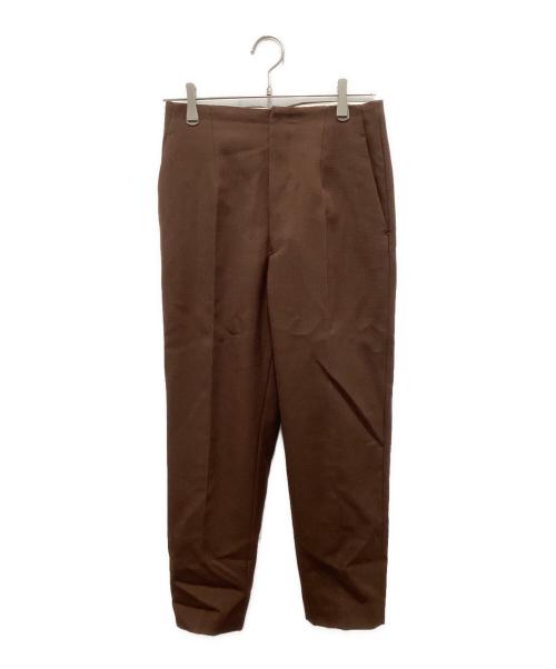 DRAWER（ドゥロワー）Drawer (ドゥロワー) センタープレスパンツ ブラウン サイズ:36の古着・服飾アイテム