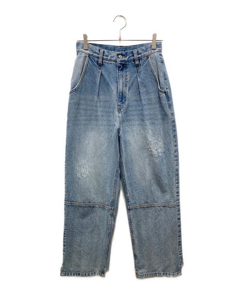 YENN（イエン）YENN (イエン) HIGH RISE TUCK WIDE PANTS/ハイライズ・タック・ワイド・パンツ ブルー サイズ:38の古着・服飾アイテム