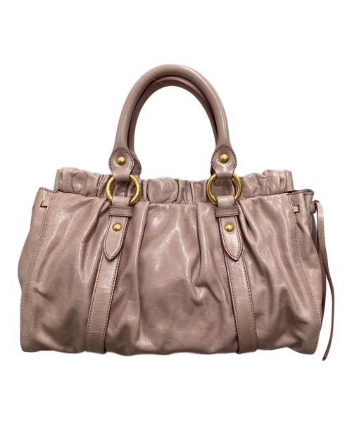 MIU MIU（ミュウミュウ）MIU MIU (ミュウミュウ) VITELLO LUX 2WAYバッグ MUGHETTO(ライトピンク)の古着・服飾アイテム