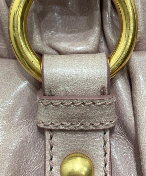 MIU MIU（ミュウミュウ）MIU MIU (ミュウミュウ) VITELLO LUX 2WAYバッグ MUGHETTO(ライトピンク)の古着・服飾アイテム