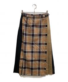 O'NEIL OF DUBLIN（オニールオブダブリン）の古着「別注チェックキルトロングスカート」｜ベージュ