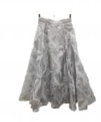 Mystradaマイストラーダ）の古着「ベールフロッキースカート」｜ホワイト