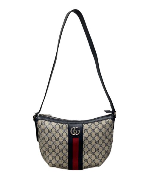 GUCCI（グッチ）GUCCI (グッチ) オフディアGGショルダーバッグ ネイビー×ベージュの古着・服飾アイテム