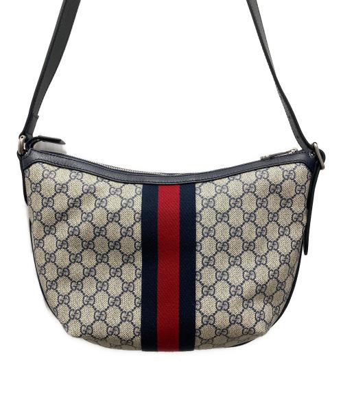 GUCCI（グッチ）GUCCI (グッチ) オフディアGGショルダーバッグ ネイビー×ベージュの古着・服飾アイテム