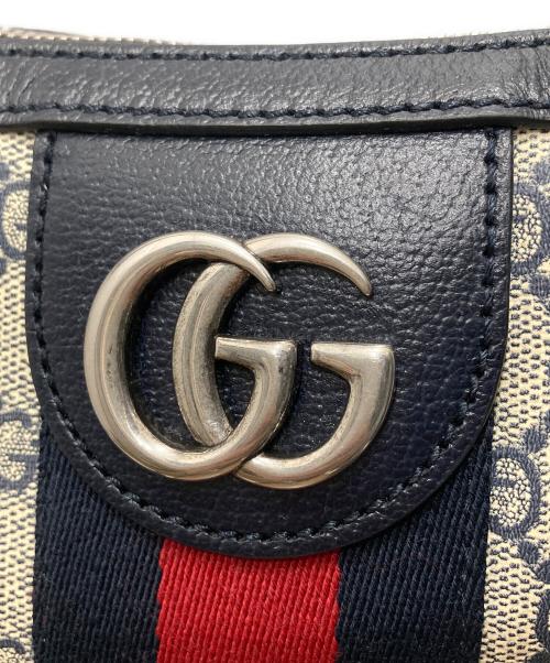 GUCCI（グッチ）GUCCI (グッチ) オフディアGGショルダーバッグ ネイビー×ベージュの古着・服飾アイテム