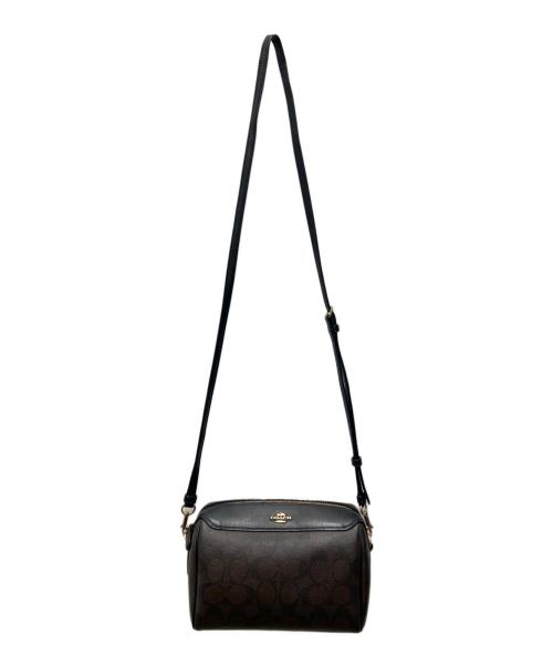 COACH（コーチ）COACH (コーチ) シグネチャーショルダーバッグ ブラウン×ブラックの古着・服飾アイテム