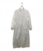 BALLSEYボールジィ）の古着「ハイカウントサテン パフスリーブワンピース」｜ホワイト