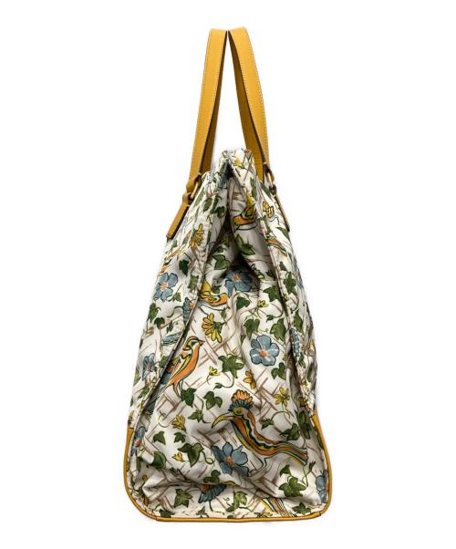 TORY BURCH（トリーバーチ）TORY BURCH (トリーバーチ) BLAKE PRINTED TOTE/ブレイク プリンテッド トート ホワイト×グリーンの古着・服飾アイテム