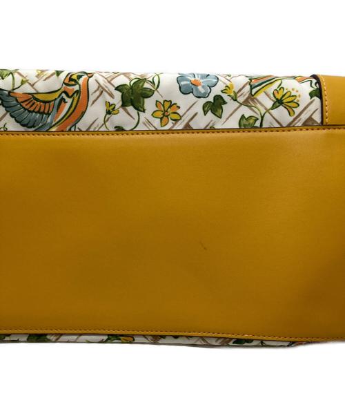 TORY BURCH（トリーバーチ）TORY BURCH (トリーバーチ) BLAKE PRINTED TOTE/ブレイク プリンテッド トート ホワイト×グリーンの古着・服飾アイテム