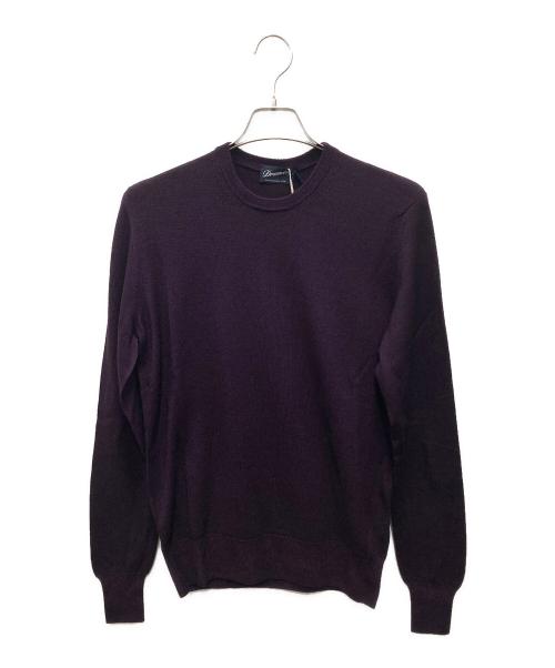 Drumohr（ドルモア）Drumohr (ドルモア) メリノウールクルーネックニット パープル サイズ:48 未使用品の古着・服飾アイテム