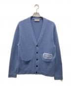 Diorディオール）の古着「CHRISTIAN DIOR COUTURE/ロゴパッチカシミヤカーディガン」｜ブルー