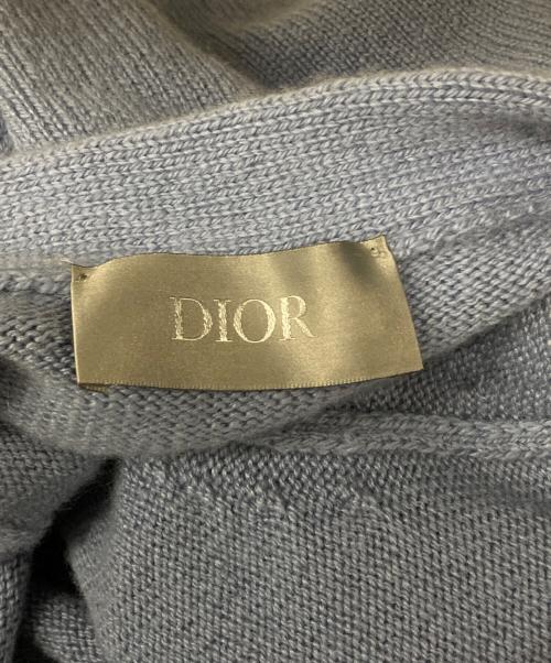 Dior（ディオール）Dior (ディオール) CHRISTIAN DIOR COUTURE/ロゴパッチカシミヤカーディガン ブルー サイズ:Lの古着・服飾アイテム