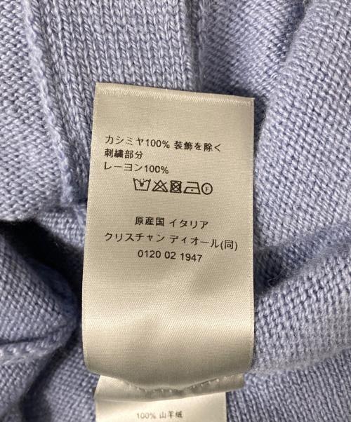 Dior（ディオール）Dior (ディオール) CHRISTIAN DIOR COUTURE/ロゴパッチカシミヤカーディガン ブルー サイズ:Lの古着・服飾アイテム
