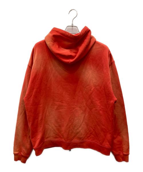 DSQUARED2（ディースクエアード）DSQUARED2 (ディースクエアード) スタッズ付きダメージ加工ジップアップパーカー オレンジ サイズ:Sの古着・服飾アイテム