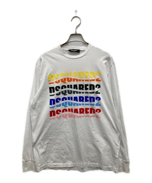 DSQUARED2（ディースクエアード）DSQUARED2 (ディースクエアード) ロングスリーブカットソー ホワイト サイズ:XLの古着・服飾アイテム