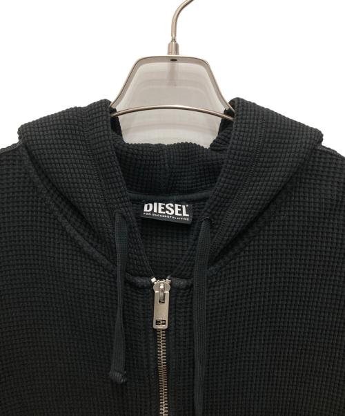 DIESEL（ディーゼル）DIESEL (ディーゼル) HONEYCOMB S-GINAFFLE HOODIE/ハニカム エス・ギナッフル フーディー ブラック サイズ:Lの古着・服飾アイテム