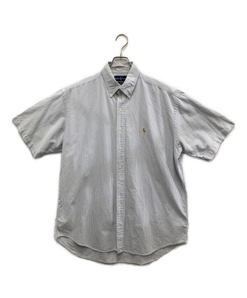 RALPH LAUREN（ラルフローレン）RALPH LAUREN (ラルフローレン) S/Sストライプシャツ ホワイト×ブルー サイズ:Lの古着・服飾アイテム