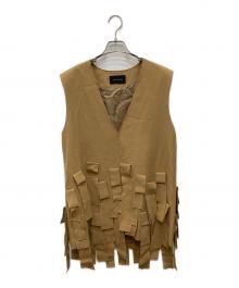 AEWEN MATOPH（イウエン マトフ）の古着「Vネックフリンジジレブラウス」｜ブラウン