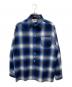 CalTop（キャルトップ）の古着「オンブレチェックシャツ」｜ブルー×ホワイト