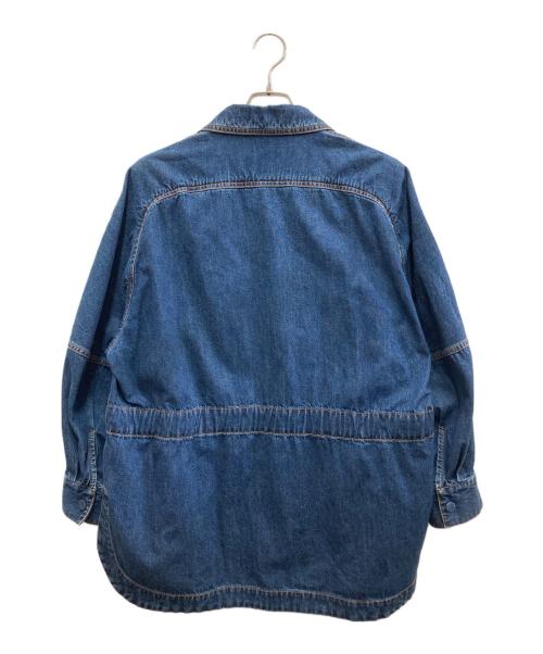 CURRENTAGE（カレンテージ）CURRENTAGE (カレンテージ) ギャザー ジップ デニムジャケット ブルー サイズ:Sの古着・服飾アイテム