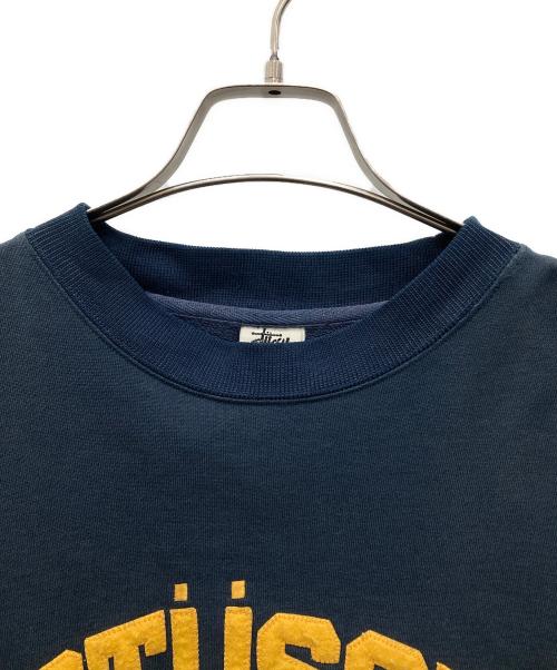 stussy（ステューシー）stussy (ステューシー) 90'sフェルトプリントスウェット ネイビー サイズ:XXLの古着・服飾アイテム
