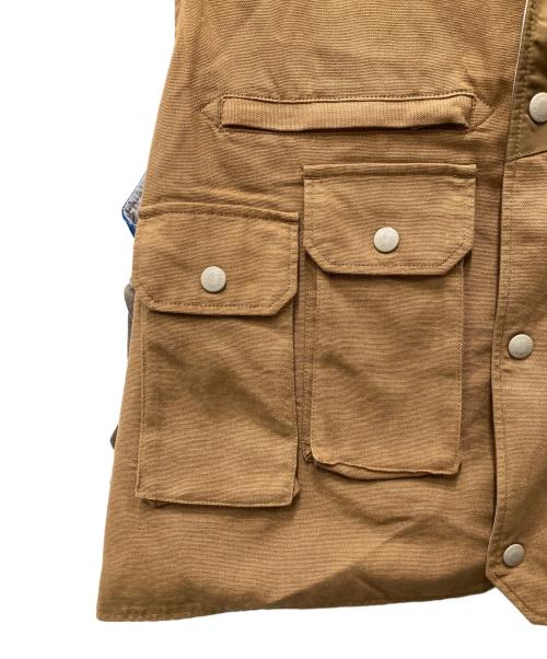 Engineered Garments（エンジニアドガーメンツ）Engineered Garments (エンジニアドガーメンツ) BEAMS PLUS (ビームスプラス) Double Front Vest/ダブルフロントベスト インディゴ×ベージュ サイズ:XLの古着・服飾アイテム