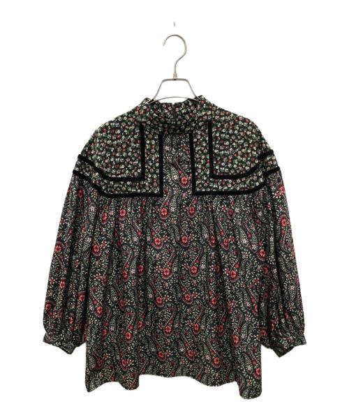 SUMI STYLE（スミ スタイル）SUMi STYLE (スミ スタイル) 柄切替えブラウス ブラック サイズ:Fの古着・服飾アイテム
