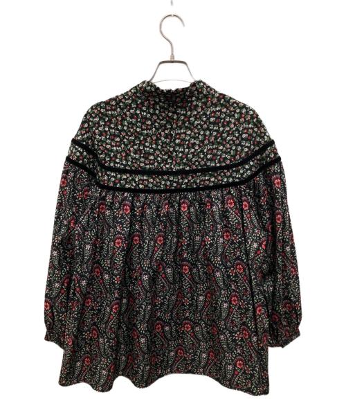 SUMI STYLE（スミ スタイル）SUMi STYLE (スミ スタイル) 柄切替えブラウス ブラック サイズ:Fの古着・服飾アイテム