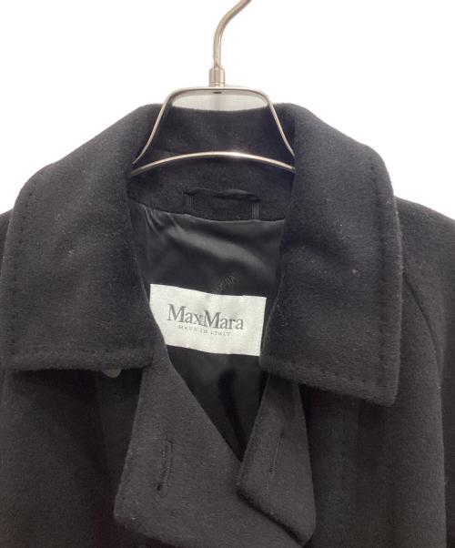 MaxMara（マックスマーラ）MaxMara (マックスマーラ) カシミヤ混ウールダブルコート ブラック サイズ:42の古着・服飾アイテム