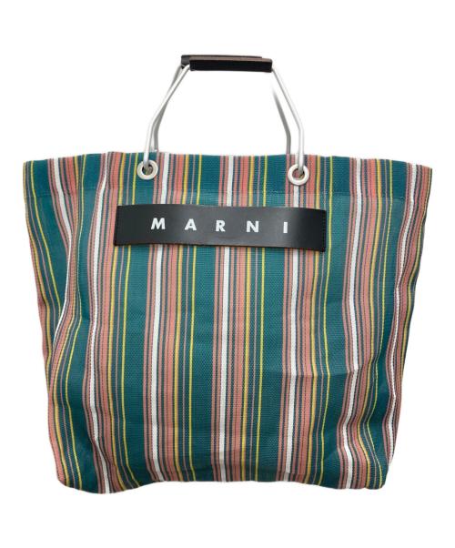 MARNI（マルニ）MARNI (マルニ) マーケットストライプトートバッグ グリーンの古着・服飾アイテム