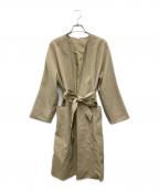 Mila Owenミラオーウェン）の古着「サッシュベルト付AラインノーカラーCT」｜グリーン