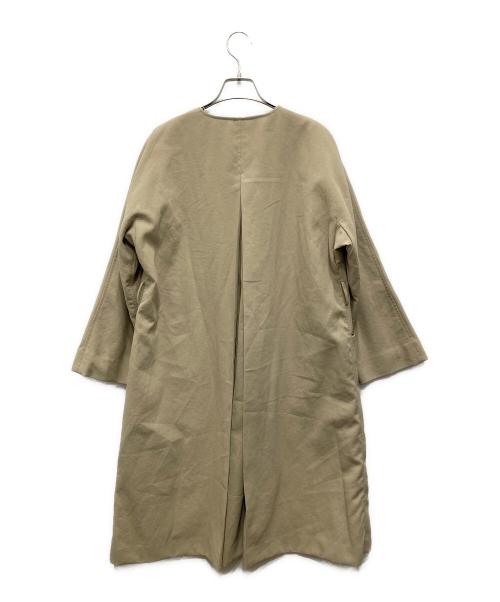 Mila Owen（ミラオーウェン）Mila Owen (ミラオーウェン) サッシュベルト付AラインノーカラーCT グリーンの古着・服飾アイテム