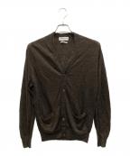 TOMORROW LAND tricotトゥモローランド トリコ）の古着「ティントリネン Vネックカーディガン」｜ブラウン
