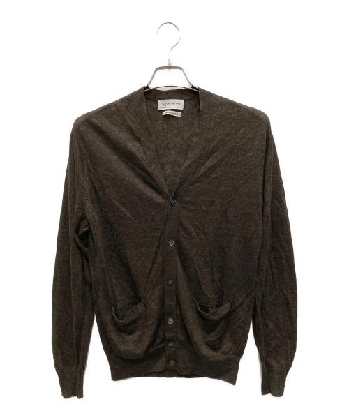 TOMORROW LAND tricot（トゥモローランド トリコ）TOMORROW LAND tricot (トゥモローランド トリコ) ティントリネン Vネックカーディガン ブラウン サイズ:Sの古着・服飾アイテム