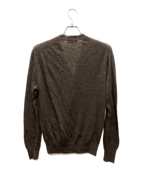 TOMORROW LAND tricot（トゥモローランド トリコ）TOMORROW LAND tricot (トゥモローランド トリコ) ティントリネン Vネックカーディガン ブラウン サイズ:Sの古着・服飾アイテム