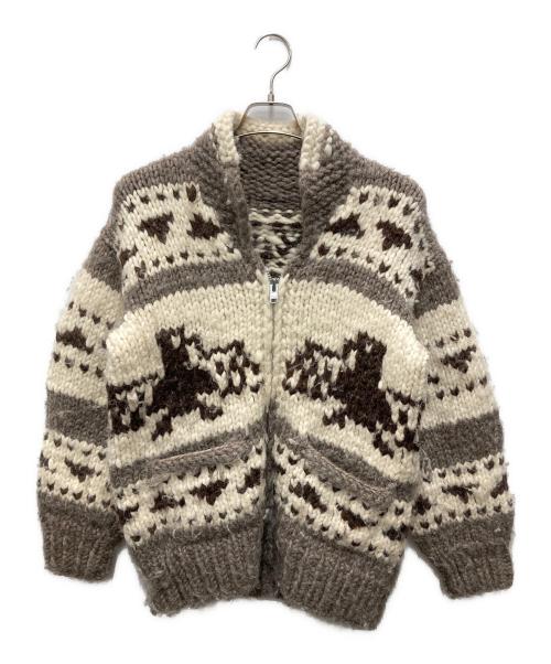 INTRACAN ENTERPRISES（イントロカン エンタープライズ）INTRACAN ENTERPRISES (イントロカン エンタープライズ) カウチンニットカーディガン ブラウン サイズ:不明（実寸をご確認ください）の古着・服飾アイテム