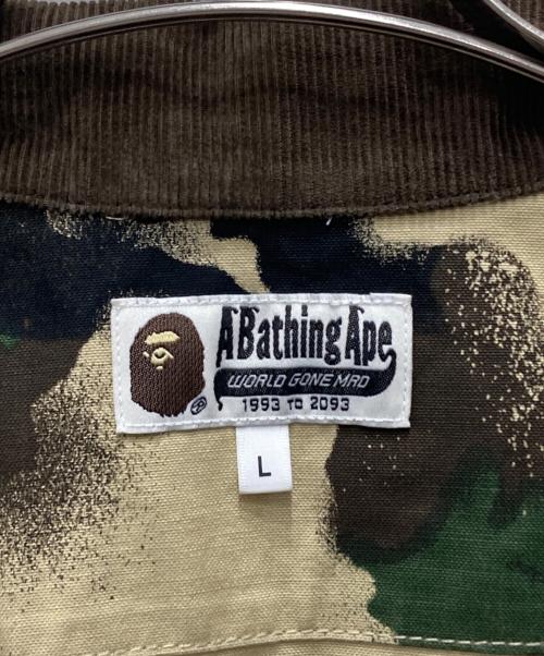 A BATHING APE（ア ベイシング エイプ）A BATHING APE (ア ベイシング エイプ) Map Camo Work Jacket カーキ サイズ:Lの古着・服飾アイテム