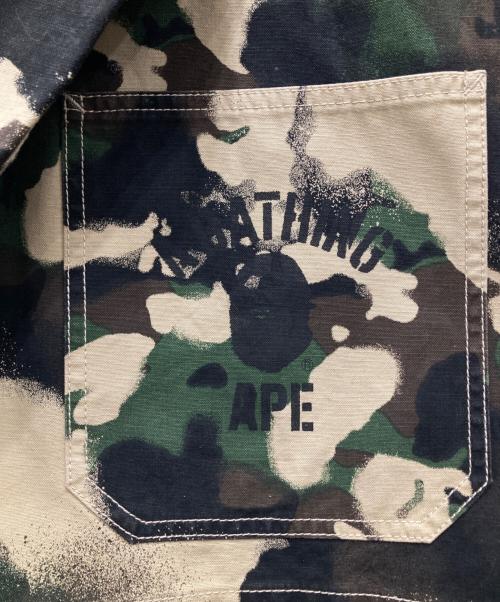 A BATHING APE（ア ベイシング エイプ）A BATHING APE (ア ベイシング エイプ) Map Camo Work Jacket カーキ サイズ:Lの古着・服飾アイテム