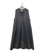Honneteオネット）の古着「Vネックドレスワンピース」｜グレー