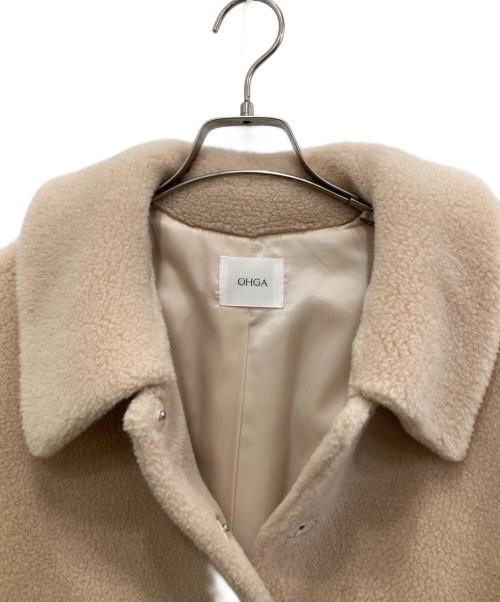 OHGA（オオガ）OHGA (オオガ) テディベアムートンコート ピンクベージュ サイズ:Sの古着・服飾アイテム