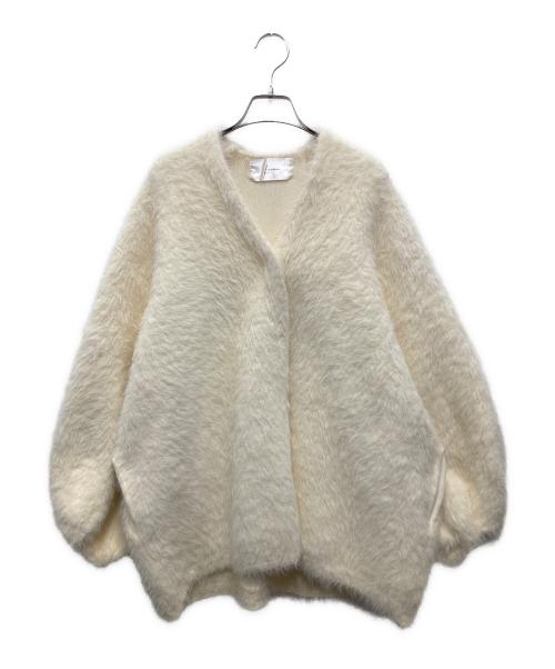 le.ema（エマ）Le.ema (エマ) モヘヤタッチリラックスカーディガン ホワイト サイズ:Fの古着・服飾アイテム