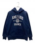 AMI Alexandre Mattiussiアミアレクサンドルマテュッシ）の古着「PARIS FRANCE HOODIE/パリス・フランス・フーディー」｜ネイビー